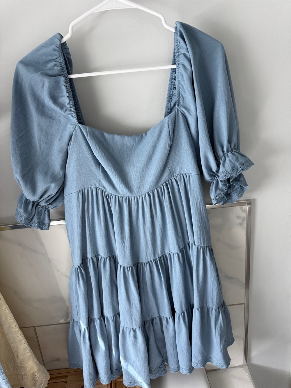 Altard State Light Blue Babydoll dress